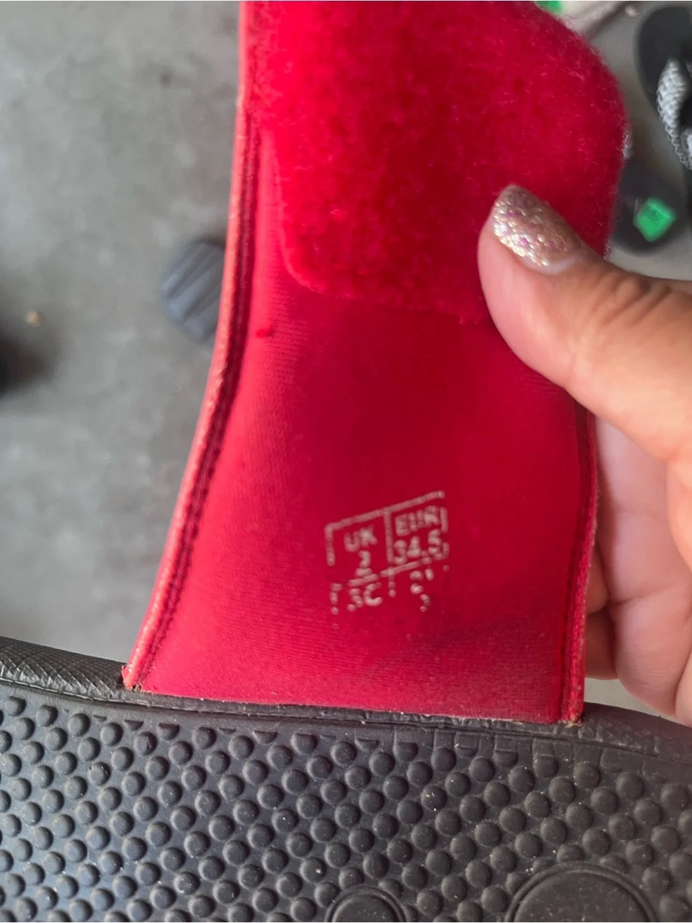 Puma Kids Red and Black Slide Sandals